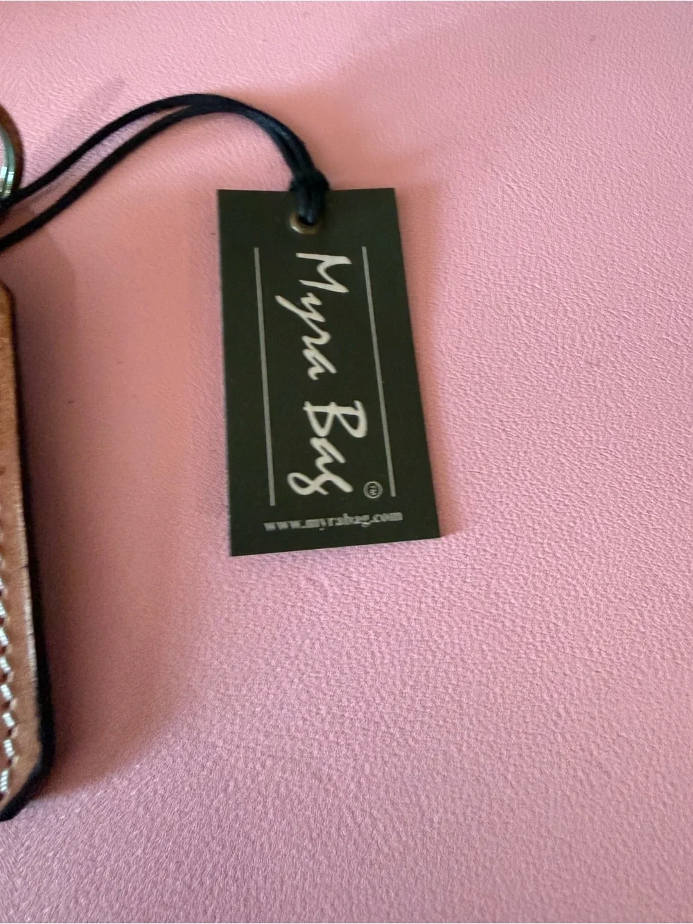 Myra Bag Brown Leather Tooled Key & Card Holder with Natural Hair-On Accents